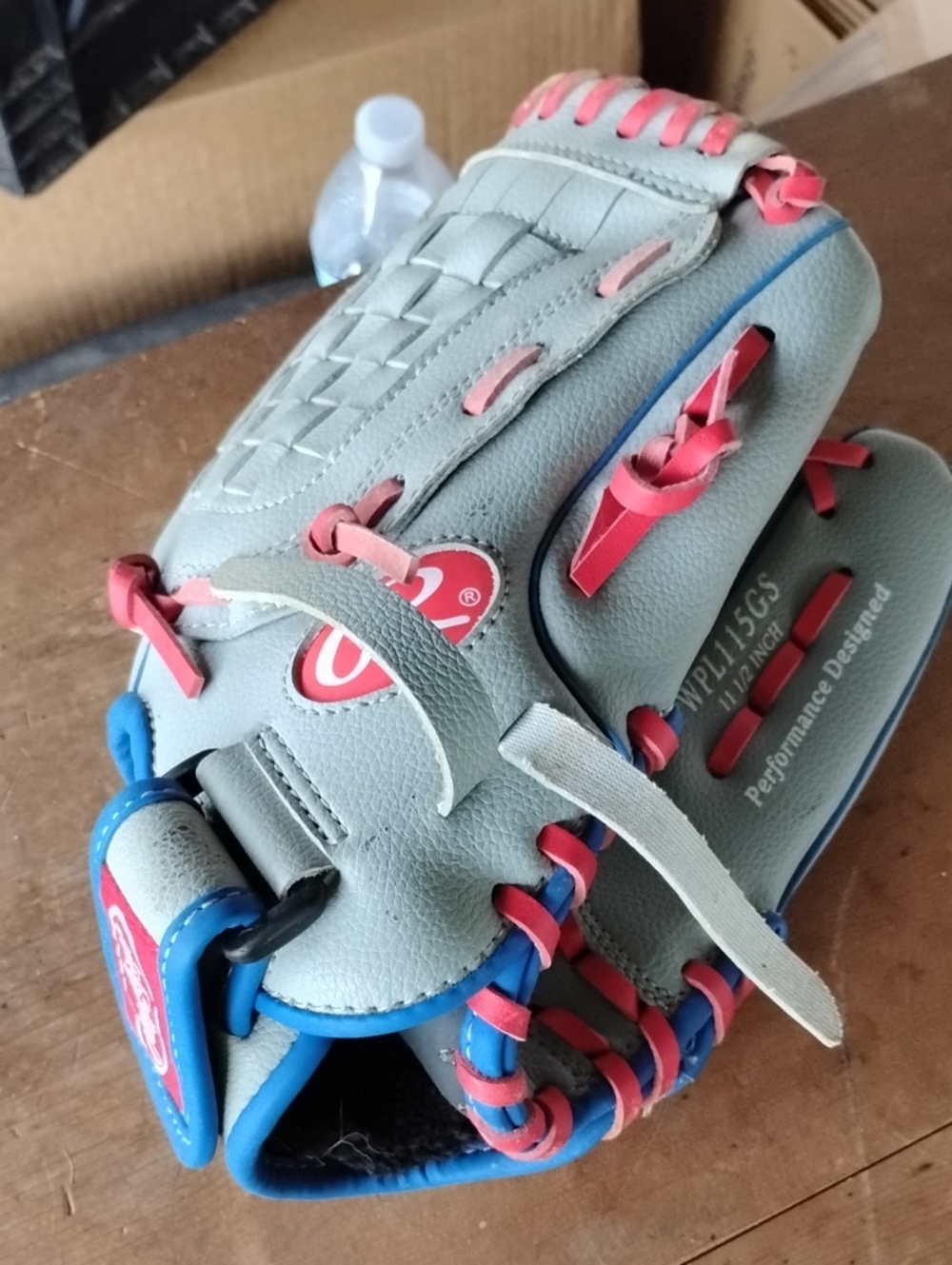 Wilson Youth Baseball Glove in Gray, Pink & Blue